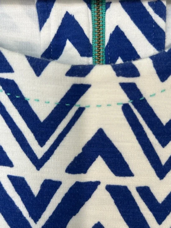 Hatley Blue and White Chevron Long Sleeve Dress - Picture 7 of 9